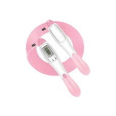 Скоростная скакалка со счетчиком EasyFit белый-розовый