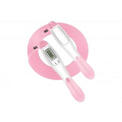 Скоростная скакалка со счетчиком EasyFit белый-розовый