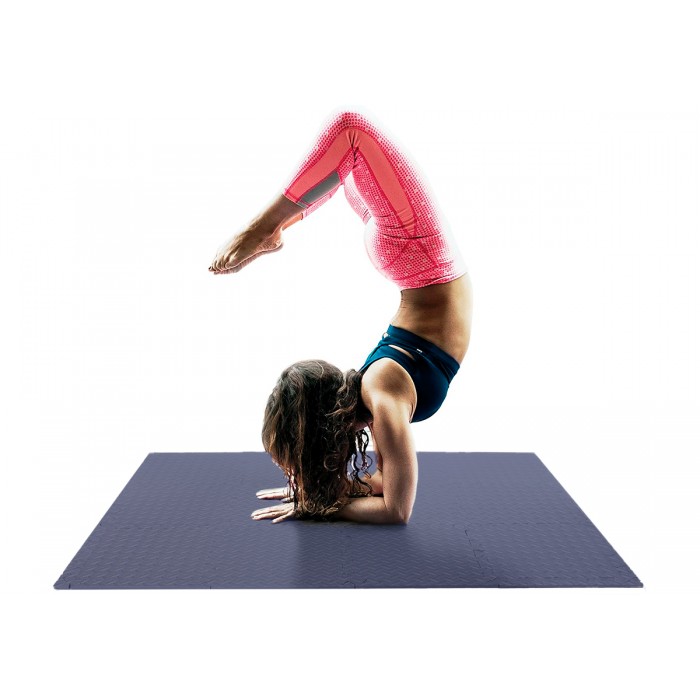 Татамі мат EasyFit SwallowTail 4 шт (60х60х1 см) пазл хвіст ластівки синій