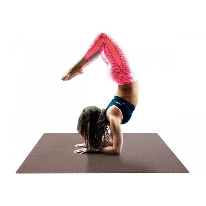 Татамі мат EasyFit SwallowTail 4 шт (60х60х1 см) пазл хвіст ластівки коричневий