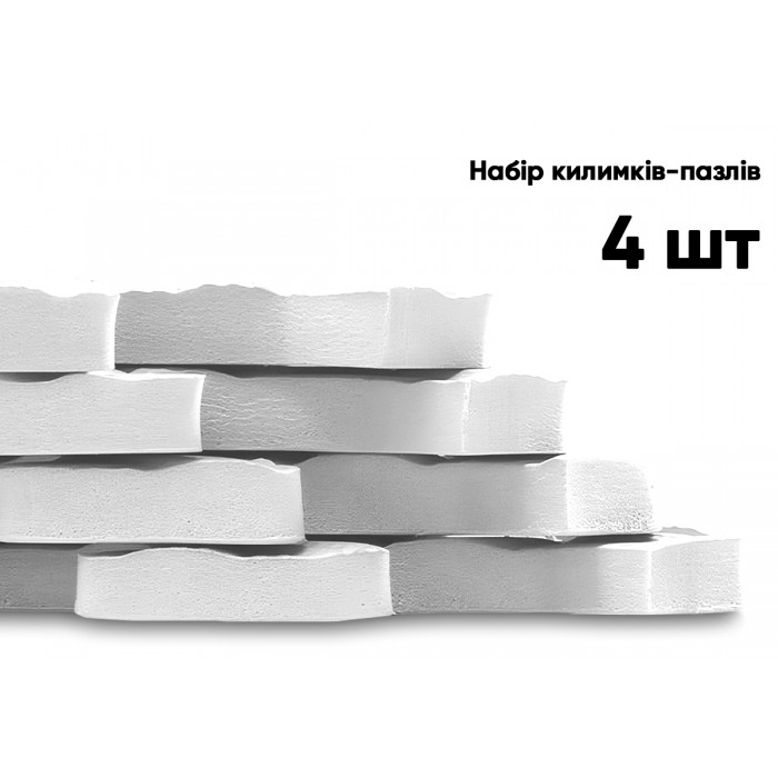 Татамі мат EasyFit SwallowTail 4 шт (60х60х1 см) пазл хвіст ластівки білий