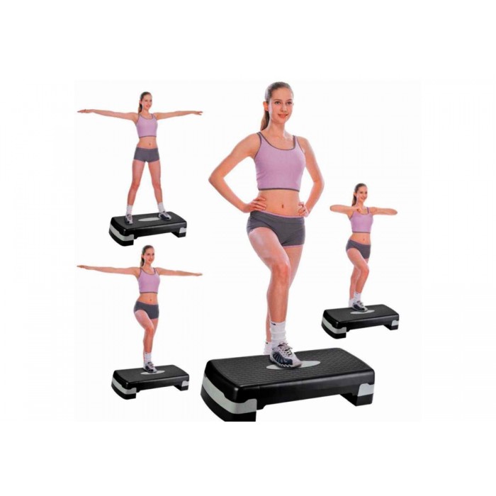 Степ-платформа для фітнесу та аеробіки EasyFit Step-B 2-ступінчаста сіра