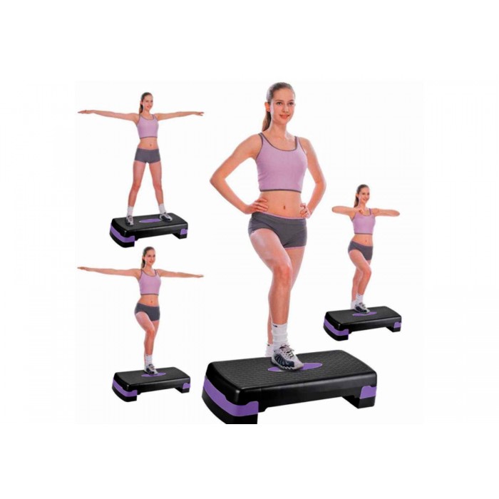 Степ-платформа для фітнесу та аеробіки EasyFit Step-B 2-ступінчаста фіолетова