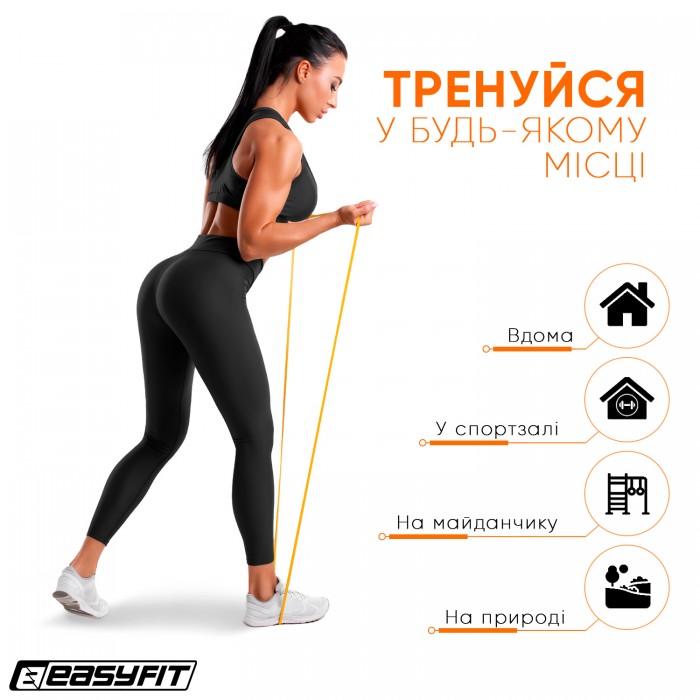 Резинка для підтягування та спорту EasyFit 1-6 кг Жовта