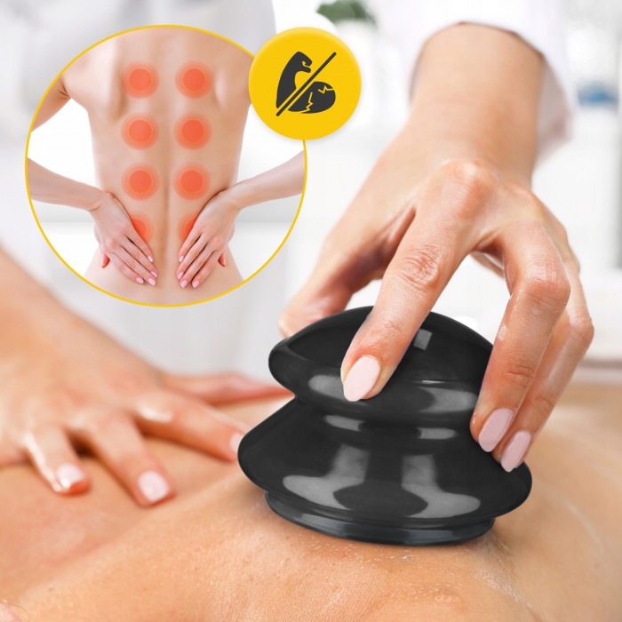 Вакуумні масажні банки 4FIZJO MED+ силіконові для тіла (китайські/атніцелюлітні банки) 4 шт Black (P-5907739314932)