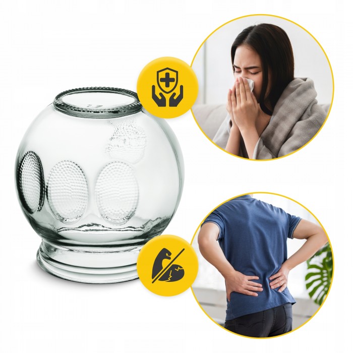 Вакуумні масажні банки 4FIZJO для тіла (китайські/атніцелюлітні банки) 12 шт скляні (P-5905973402231)