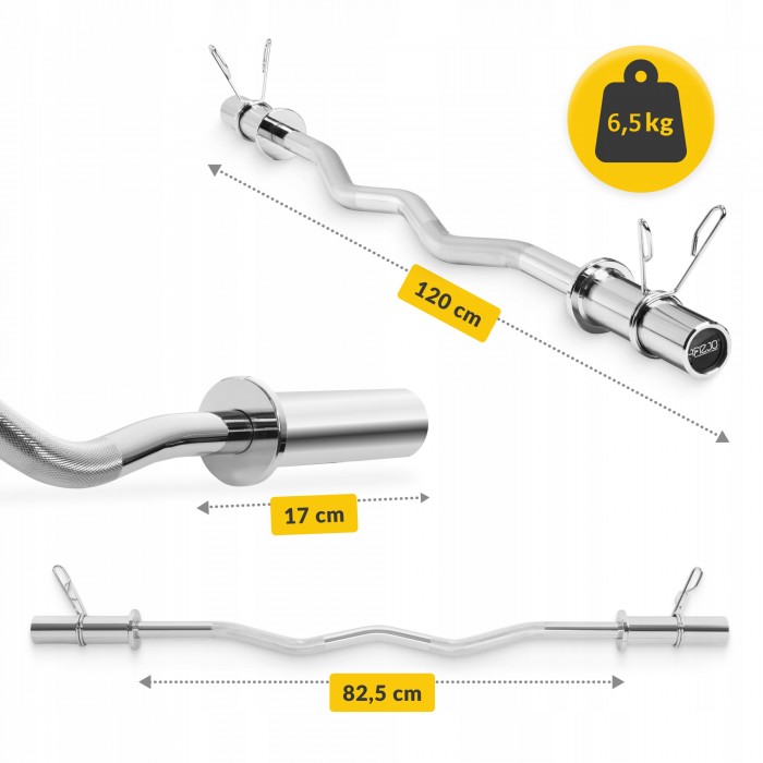 Гриф для штанги олімпійський W-подібний 4FIZJO 120 см 50 мм без підшипників (P-5905973401180)
