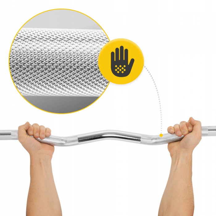 Гриф для штанги олімпійський W-подібний 4FIZJO 120 см 50 мм без підшипників (P-5905973401180)