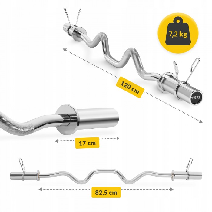 Гриф для штанги олімпійський Z-подібний 4FIZJO 120 см 50 мм без підшипників (P-5905973401173)