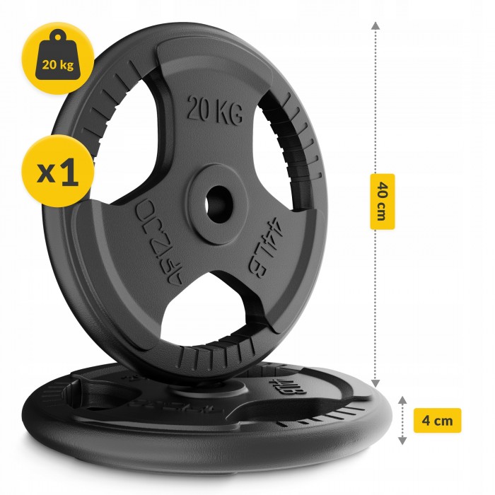 Диск металевий 4FIZJO 1 x 20 кг 26 мм Black (P-5905973401395)