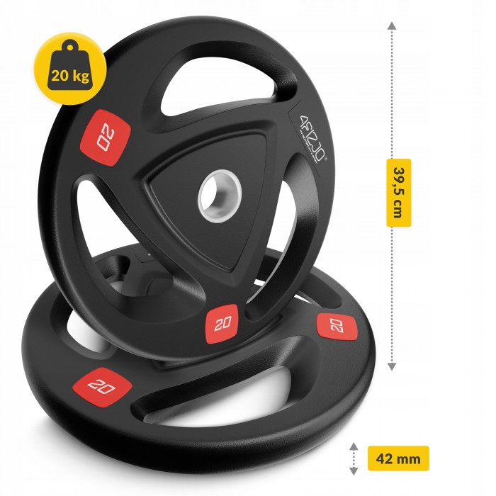 Диск олімпійський 4FIZJO 1 x 20 кг 51 мм металевий, прогумований Black (P-5905973401296)