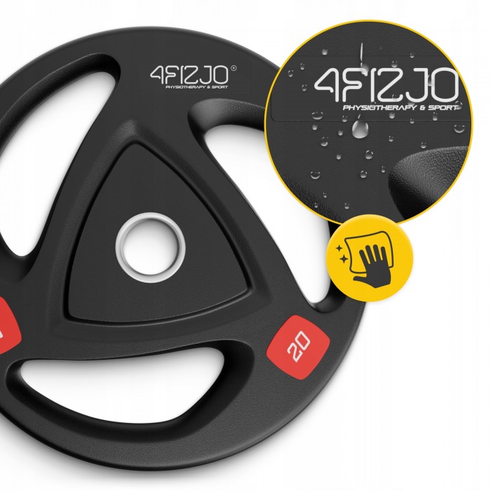 Диск олімпійський 4FIZJO 1 x 20 кг 51 мм металевий, прогумований Black (P-5905973401296)