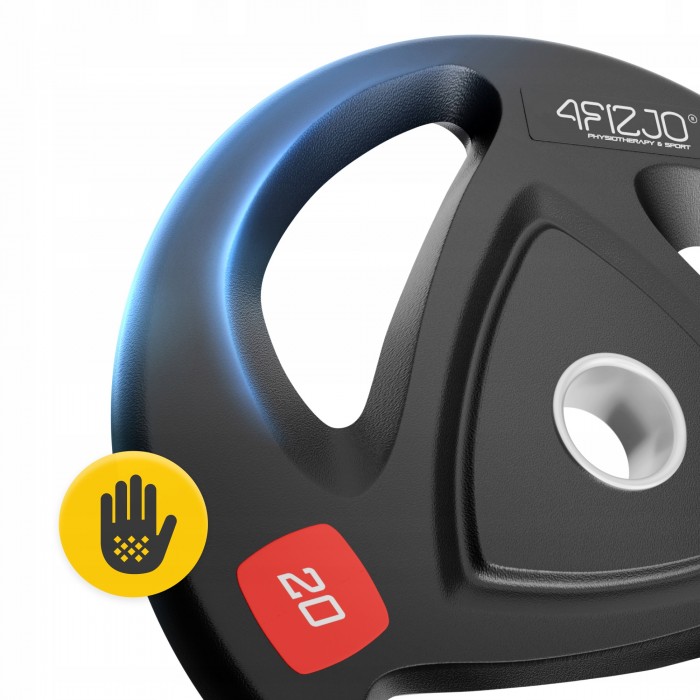 Диск олімпійський 4FIZJO 1 x 20 кг 51 мм металевий, прогумований Black (P-5905973401296)