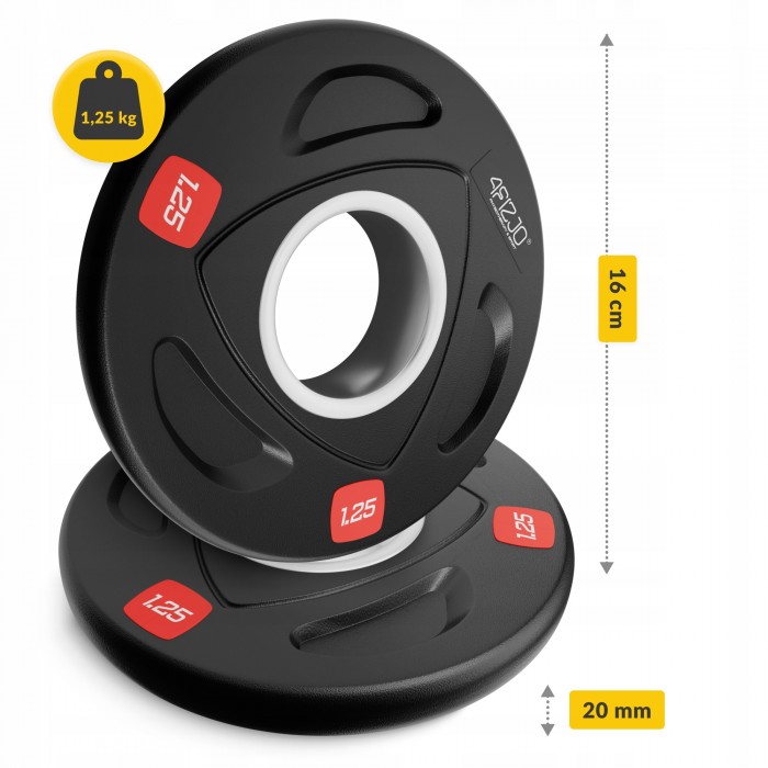 Диск олімпійський 4FIZJO 2 x 1.25 кг 51 мм металевий, прогумований Black (P-5905973401258)