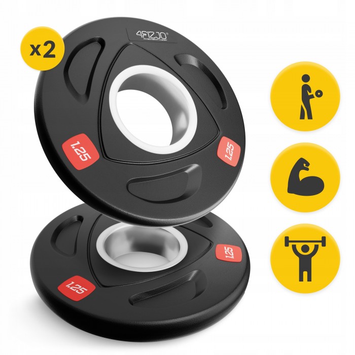 Диск олімпійський 4FIZJO 2 x 1.25 кг 51 мм металевий, прогумований Black (P-5905973401258)