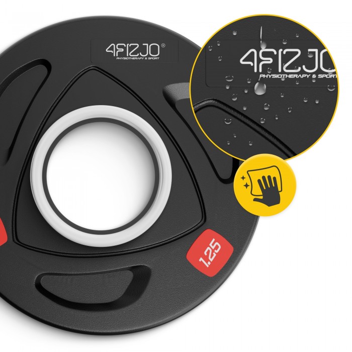 Диск олімпійський 4FIZJO 2 x 1.25 кг 51 мм металевий, прогумований Black (P-5905973401258)