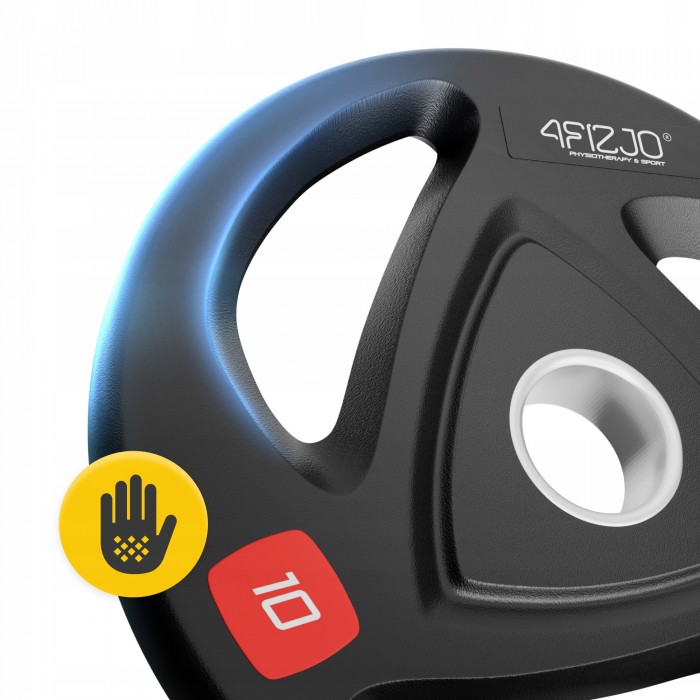 Диск олімпійський 4FIZJO 2 x 10 кг 51 мм металевий, прогумований Black (P-5905973401289)