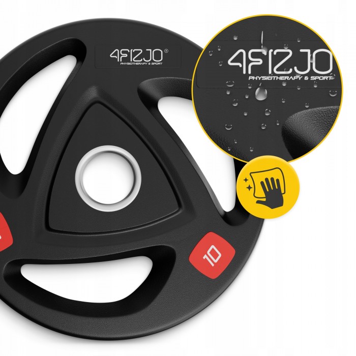 Диск олімпійський 4FIZJO 2 x 10 кг 51 мм металевий, прогумований Black (P-5905973401289)