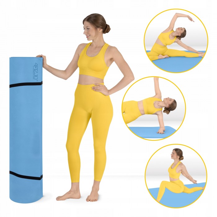 Коврик (мат) спортивный 4FIZJO TPE Gigant 200 x 125 x 2 см для йоги и фитнеса Sky Blue (P-5907739318985)