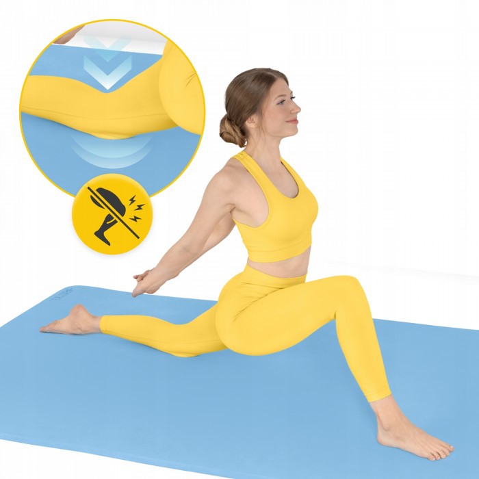 Коврик (мат) спортивный 4FIZJO TPE Gigant 200 x 125 x 2 см для йоги и фитнеса Sky Blue (P-5907739318985)