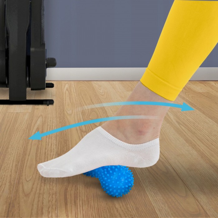 Масажний м'яч подвійний з шипами 4FIZJO Spike+ 7 x 16 см Blue (P-5905973403337)