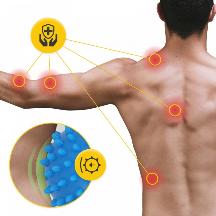 Масажний м'яч подвійний з шипами 4FIZJO Spike+ 7 x 16 см Blue (P-5905973403337)