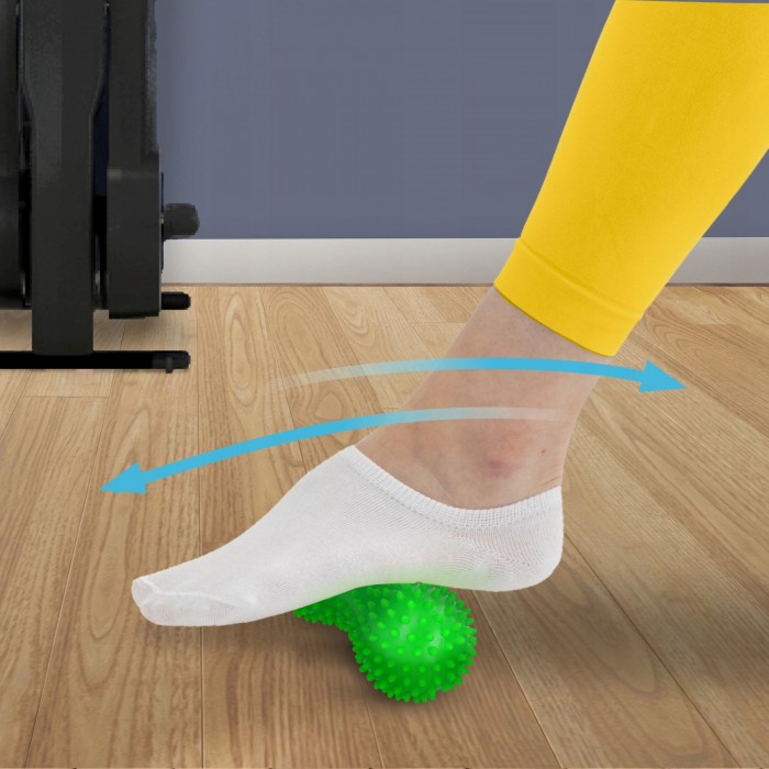 Масажний м'яч подвійний з шипами 4FIZJO Spike+ 7 x 16 см Green (P-5905973403351)