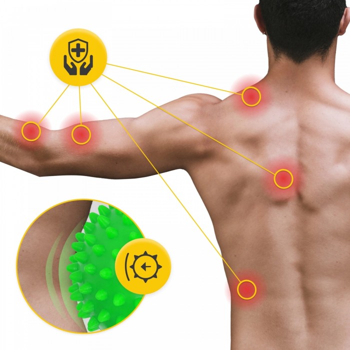 Масажний м'яч подвійний з шипами 4FIZJO Spike+ 7 x 16 см Green (P-5905973403351)