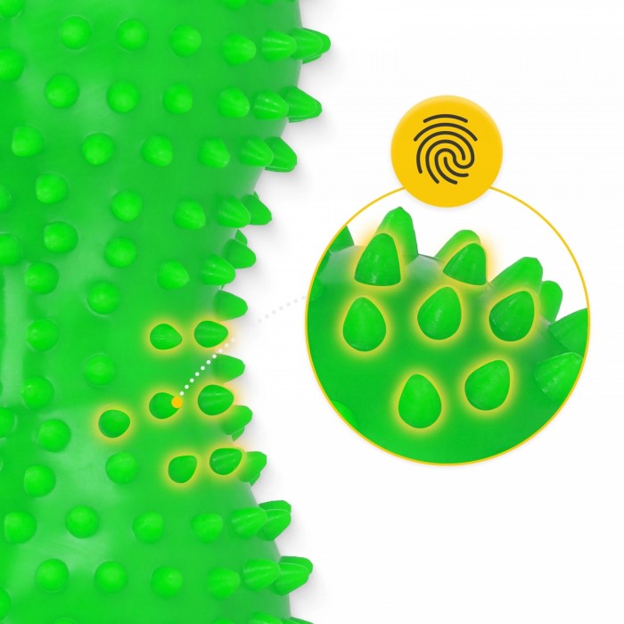 Масажний м'яч подвійний з шипами 4FIZJO Spike+ 7 x 16 см Green (P-5905973403351)