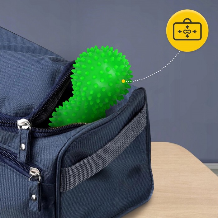 Масажний м'яч подвійний з шипами 4FIZJO Spike+ 7 x 16 см Green (P-5905973403351)