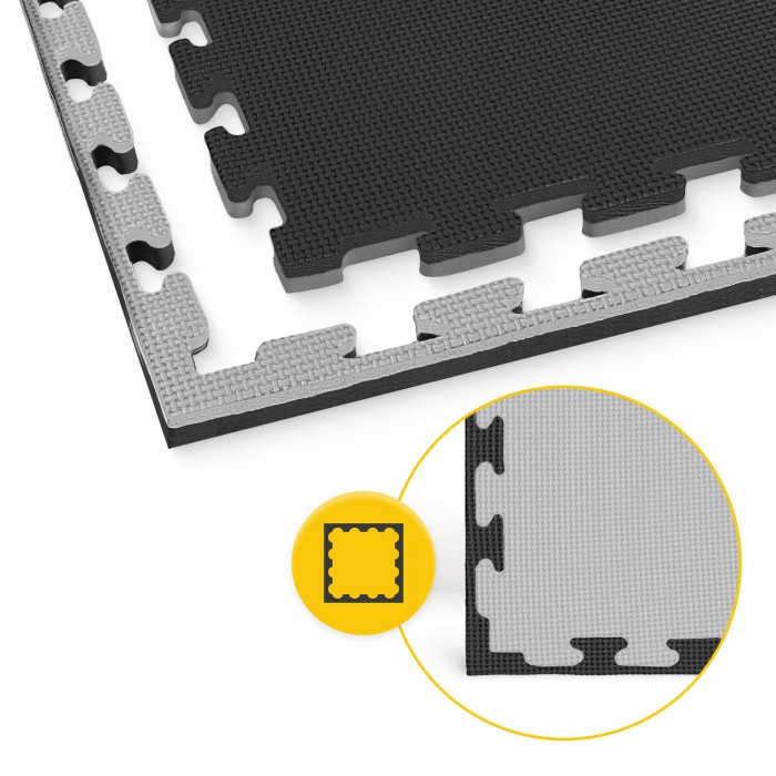 Мат-пазл (ластівчин хвіст) 4FIZJO Mat Puzzle EVA 100 x 100 x 2 см 1шт Black/Grey (P-5907739316226)