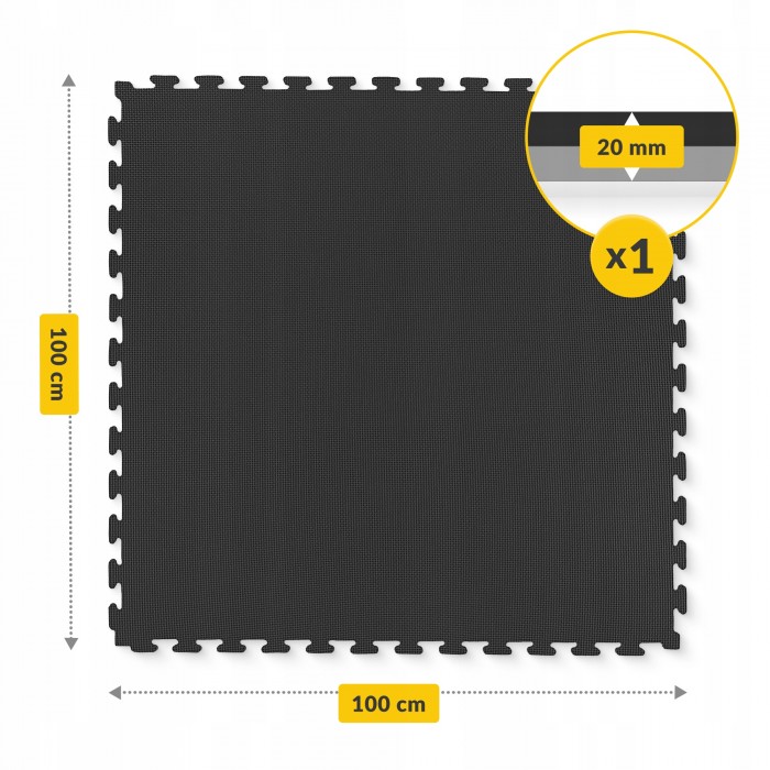 Мат-пазл (ластівчин хвіст) 4FIZJO Mat Puzzle EVA 100 x 100 x 2 см 1шт Black/Grey (P-5907739316226)