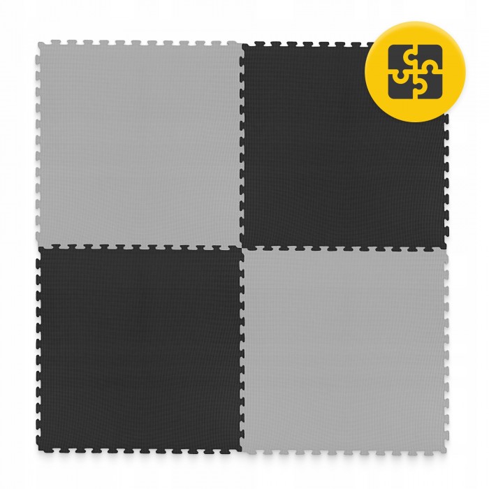 Мат-пазл (ластівчин хвіст) 4FIZJO Mat Puzzle EVA 100 x 100 x 2 см 1шт Black/Grey (P-5907739316226)