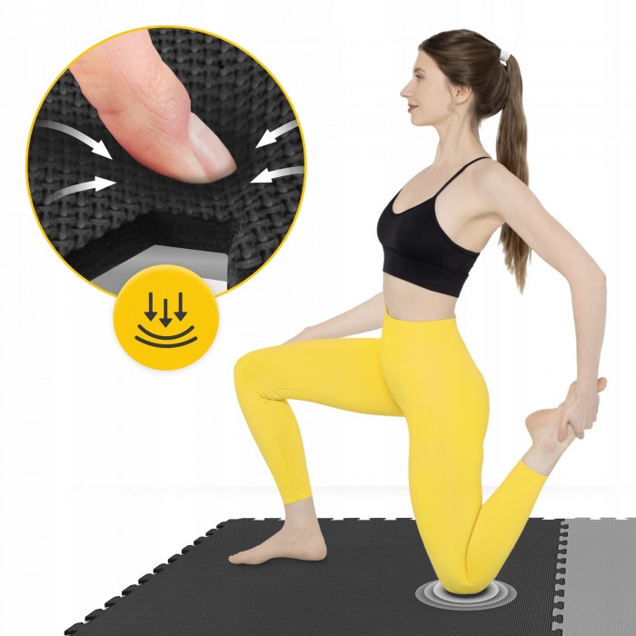 Мат-пазл (ластівчин хвіст) 4FIZJO Mat Puzzle EVA 100 x 100 x 2 см 1шт Black/Grey (P-5907739316226)