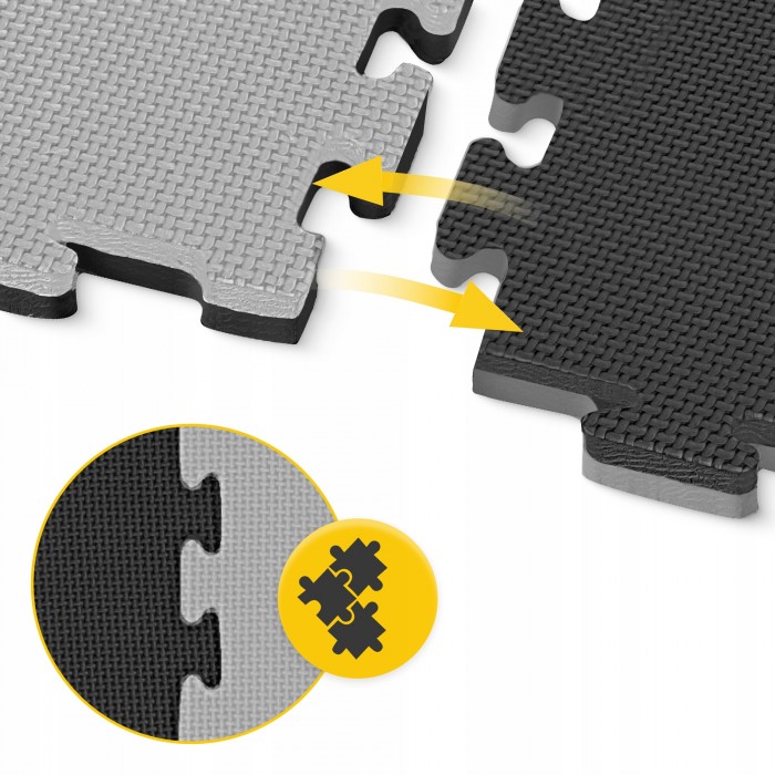 Мат-пазл (ластівчин хвіст) 4FIZJO Mat Puzzle EVA 100 x 100 x 2 см 1шт Black/Grey (P-5907739316226)