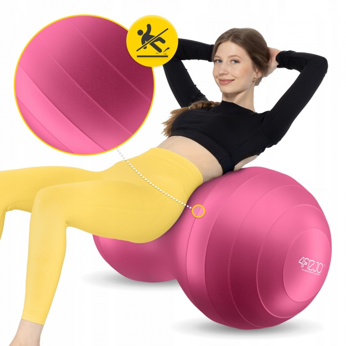 Мяч для фитнеса (арахис) 4FIZJO Air Ball Peanut 45 x 90 см Anti-Burst Pink (P-5907739318565)