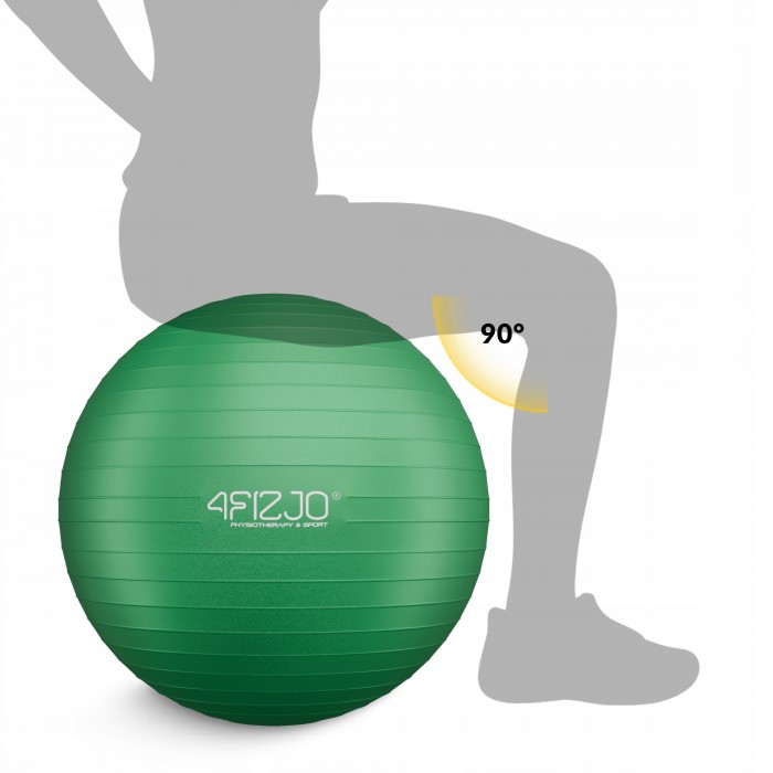 М'яч для фітнесу (фітбол) 4FIZJO 65 см Anti-Burst Green (P-5907739316332)