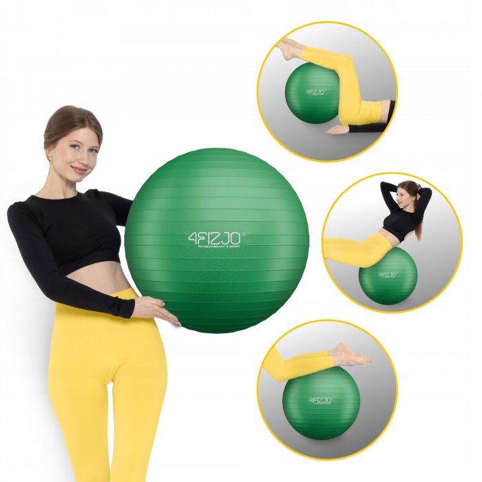 М'яч для фітнесу (фітбол) 4FIZJO 65 см Anti-Burst Green (P-5907739316332)