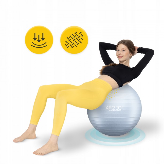 М'яч для фітнесу (фітбол) 4FIZJO 65 см Anti-Burst Grey (P-5905973404785)