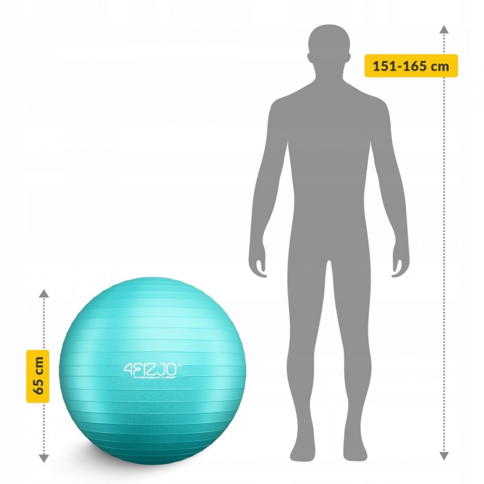 Мяч для фитнеса (фитбол) 4FIZJO 65 см Anti-Burst Mint (P-5905973404761)