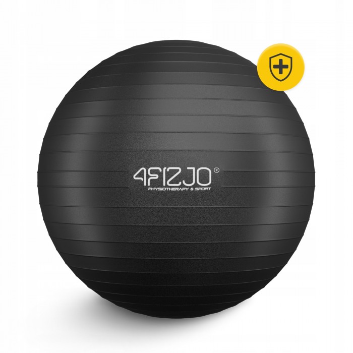 М'яч для фітнесу (фітбол) 4FIZJO 75 см Anti-Burst Black (P-5907739316370)