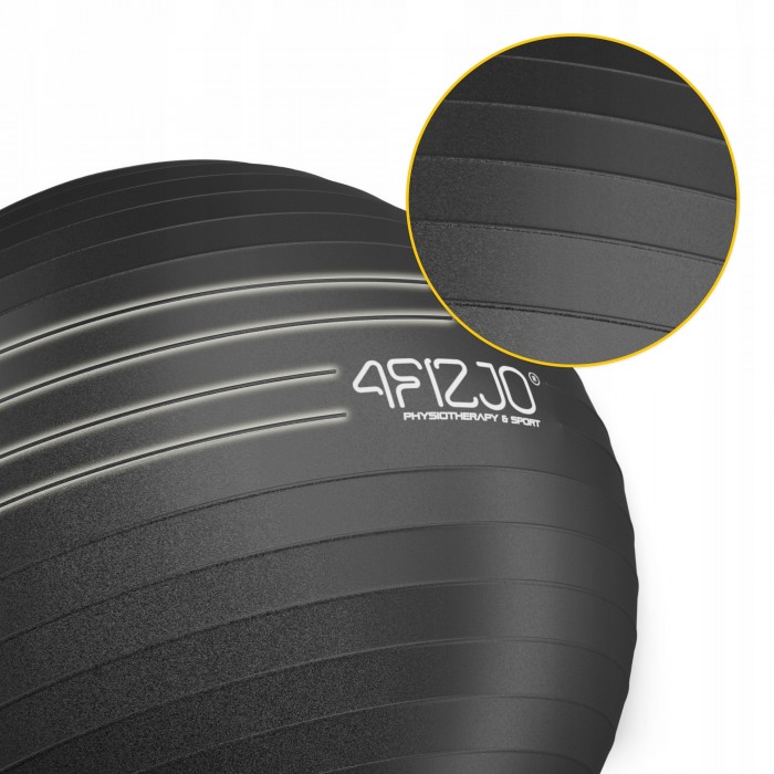 М'яч для фітнесу (фітбол) 4FIZJO 75 см Anti-Burst Black (P-5907739316370)
