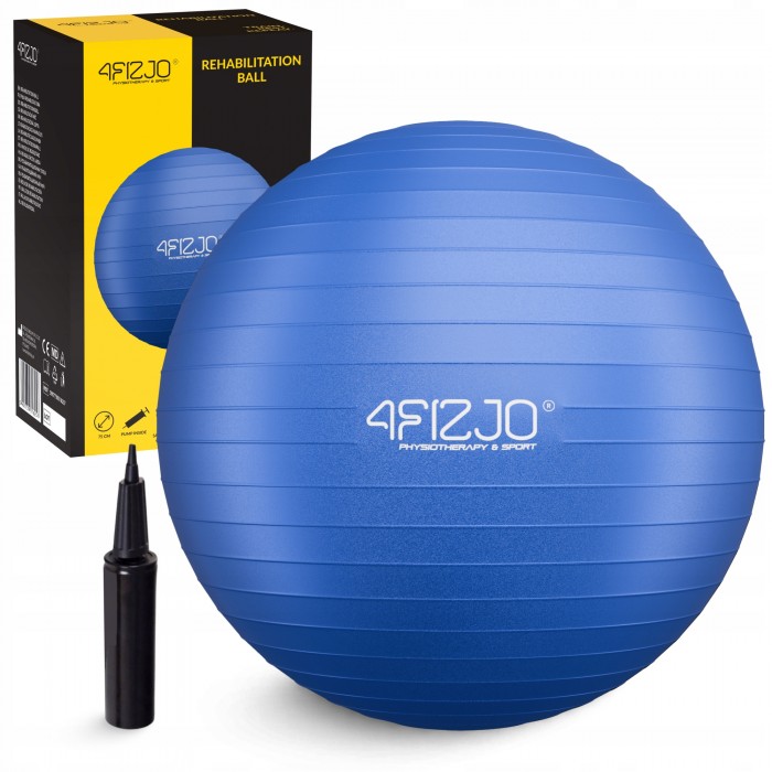 М'яч для фітнесу (фітбол) 4FIZJO 75 см Anti-Burst Blue (P-5907739316363)