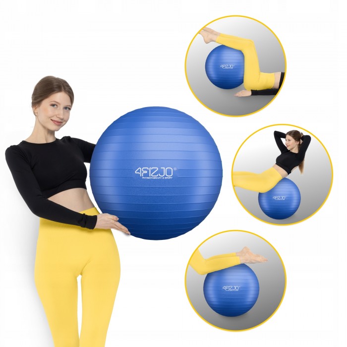 М'яч для фітнесу (фітбол) 4FIZJO 75 см Anti-Burst Blue (P-5907739316363)