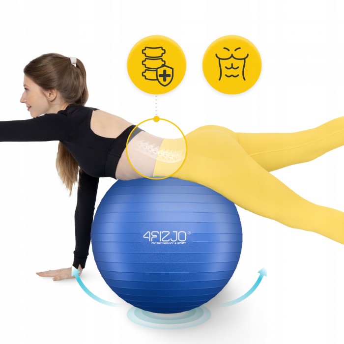 М'яч для фітнесу (фітбол) 4FIZJO 75 см Anti-Burst Blue (P-5907739316363)