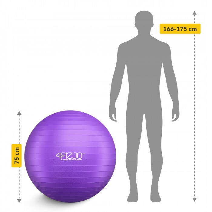 Мяч для фитнеса (фитбол) 4FIZJO 75 см Anti-Burst Violet (P-5905973404815)
