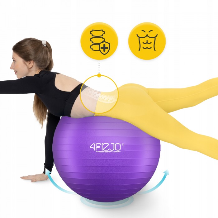 Мяч для фитнеса (фитбол) 4FIZJO 75 см Anti-Burst Violet (P-5905973404815)