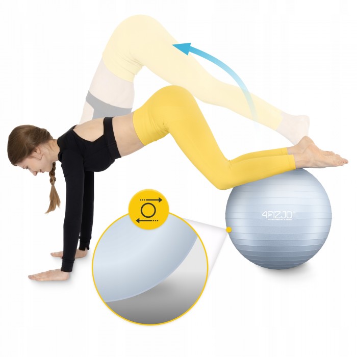 Мяч для фитнеса (фитбол) 4FIZJO 85 см Anti-Burst Grey (P-5905973404822)
