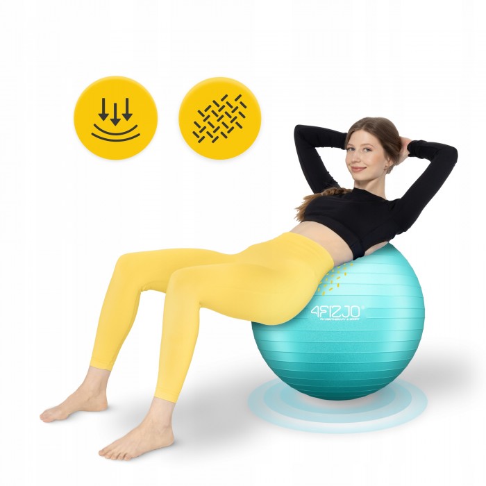 Мяч для фитнеса (фитбол) 4FIZJO 85 см Anti-Burst Mint (P-5905973404839)