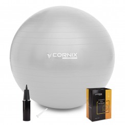 М'яч для фітнесу (фітбол) Cornix 55 см Anti-Burst XR-0359 Silver